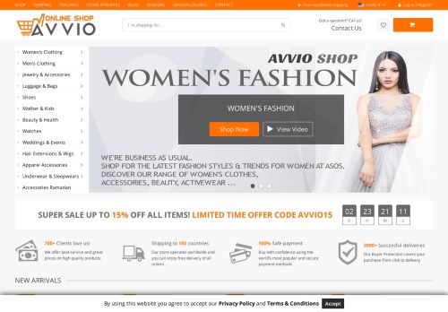 لقطة شاشة لموقع AVVIO SHOP
بتاريخ 29/05/2021
بواسطة دليل مواقع خطوات