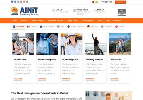 لقطة شاشة لموقع AINiT - immigration Consultants - Education Consultant in Dubai
بتاريخ 17/12/2020
بواسطة دليل مواقع خطوات